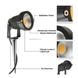 CT-7300 AMBER RENK KAZIKLI ÇİM ARMATÜRÜ LEDLİ