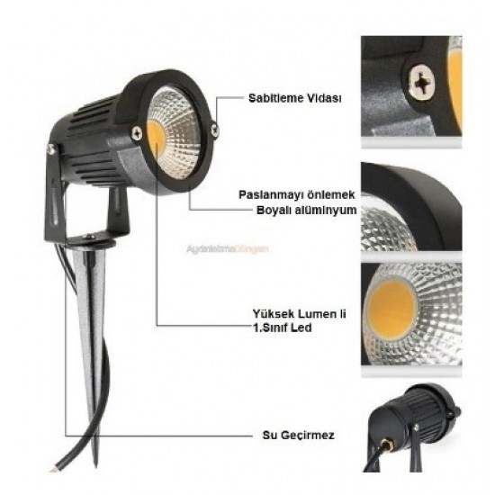 CT-7300 AMBER RENK KAZIKLI ÇİM ARMATÜRÜ LEDLİ